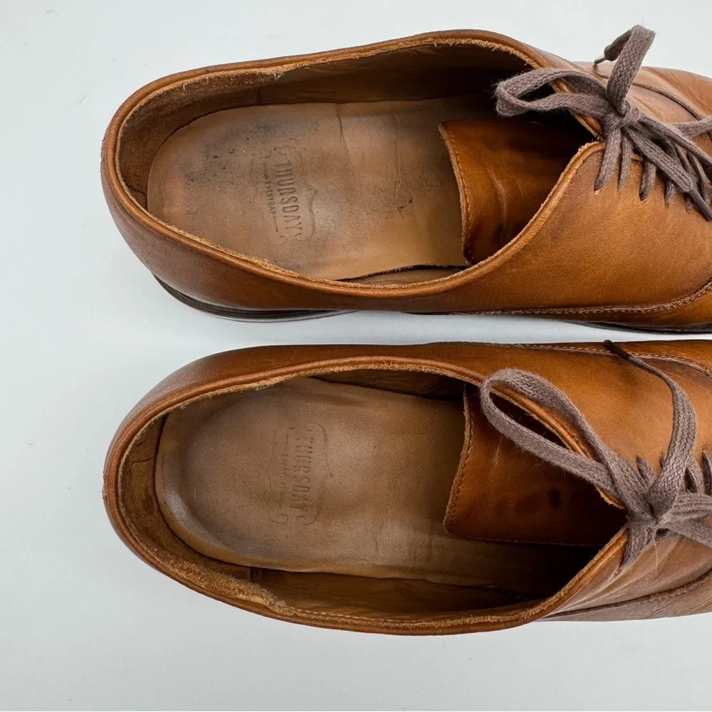Thursday Boot Co. Executive Cap Toe Cuero Tan Leather Shoe Size 11.5